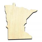 Minnesota State - Laser Cut Out Unfinished Wood Shape Craft Supply