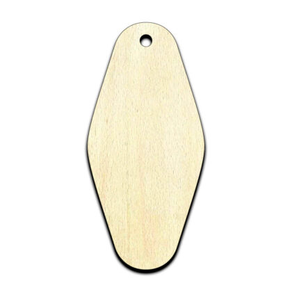 Keychain Vintage Motel Style - Laser Cut Out Unfinished Wood Shape Craft Supply