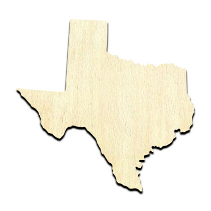 Texas State - Laser Cut Out Unfinished Wood Shape Craft Supply