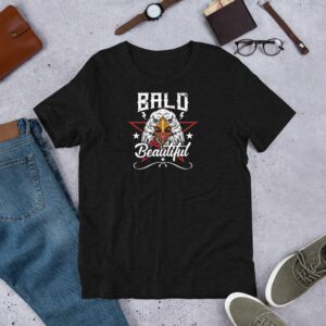Bald and Beautiful Bald Eagle Patriotic Short-Sleeve Unisex T-Shirt