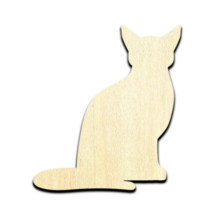 Cat Sitting Kitten Kitty - Laser Cut Out Unfinished Wood Shape Craft Supply