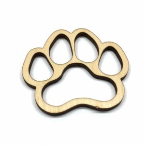 Dog Paw Print Puppy - Laser Cut Out Unfinished Wood Shape Craft Supply