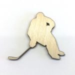 Hockey Player - Laser Cut Out Unfinished Wood Shape Craft Supply