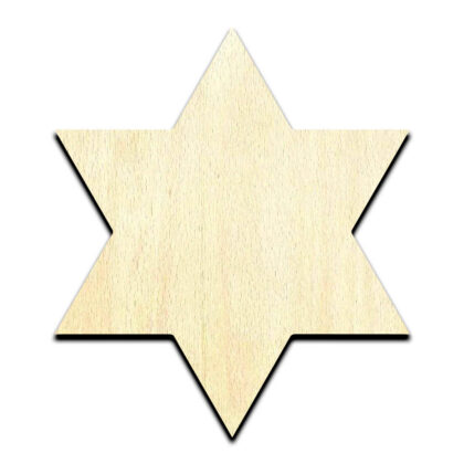 Star of David Solid - Laser Cut Out Unfinished Wood Shape Craft Supply