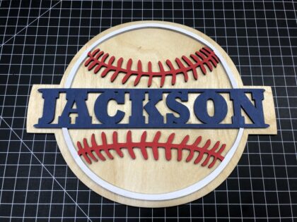 Split Baseball Name Sign Laser Cut Crafting Kits