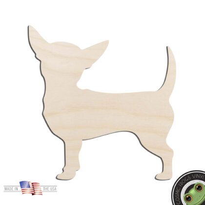 Chihuahua Dog Puppy - Laser Cut Out Unfinished Wood Shape Craft Supply