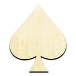 Spade Card Suit - Laser Cut Out Unfinished Wood Shape Craft Supply