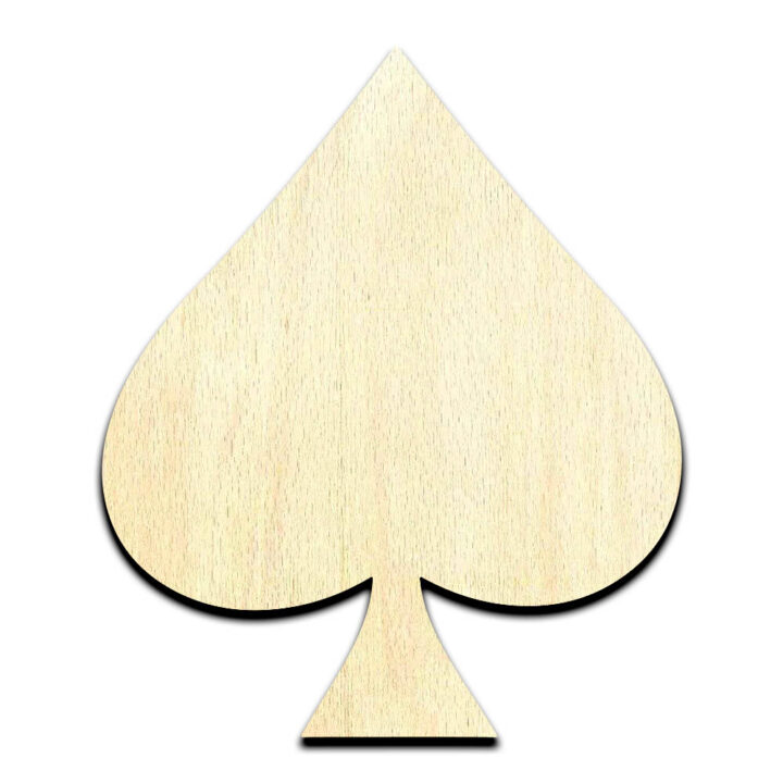Spade Card Suit - Laser Cut Out Unfinished Wood Shape Craft Supply ...