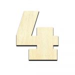 Number 4 Cut Out Unfinished Wood Shape Craft Supply