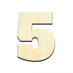 Number 5 Cut Out Unfinished Wood Shape Craft Supply