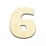Number 6 Cut Out Unfinished Wood Shape Craft Supply
