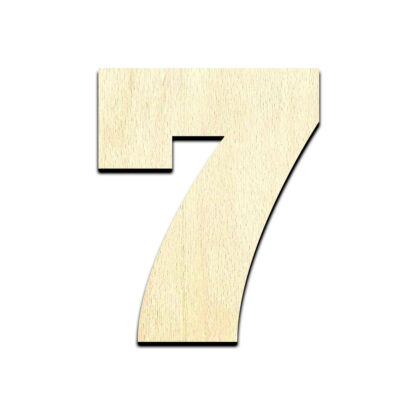 Number 7 Cut Out Unfinished Wood Shape Craft Supply
