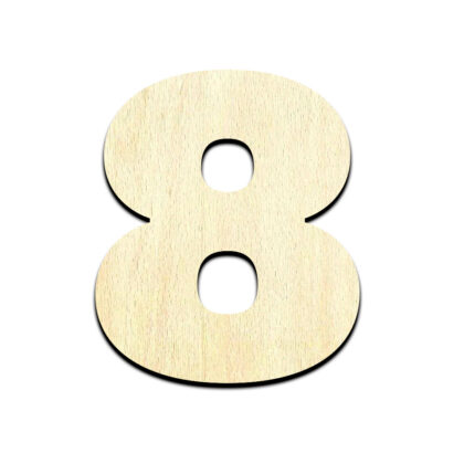 Number 8 Cut Out Unfinished Wood Shape Craft Supply