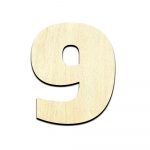 Number 9 Cut Out Unfinished Wood Shape Craft Supply