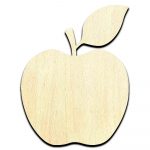 Apple Laser Cut Out Unfinished Wood Shape Craft Supply