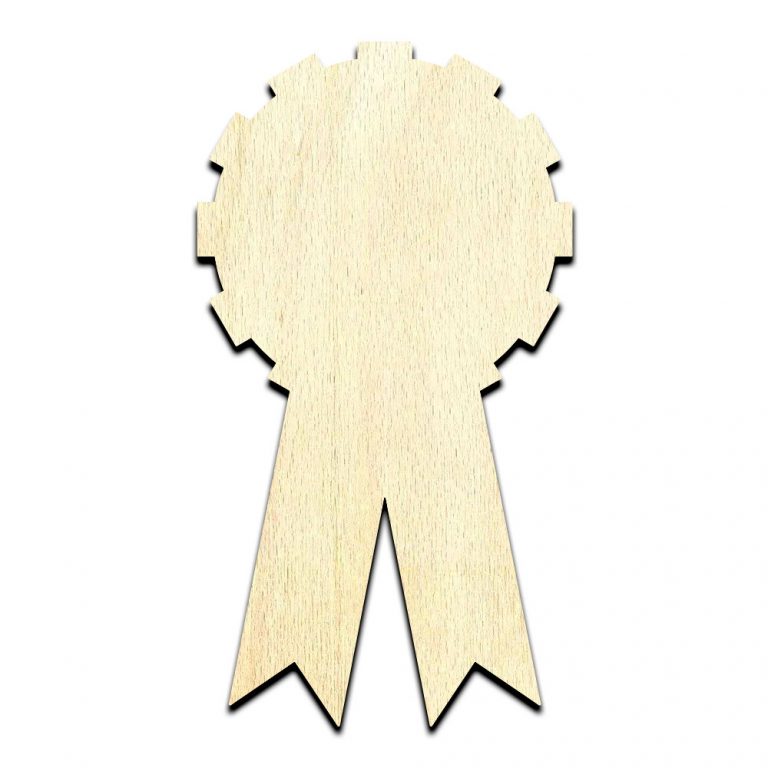 Award Ribbon 1 Cut Out Unfinished Wood Shape Craft Supply