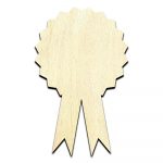 Award Ribbon 2 Cut Out Unfinished Wood Shape Craft Supply