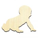 Baby Crawling Cut Out Unfinished Wood Shape Craft Supply