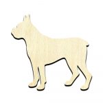 Boxer Dog Puppy Cut Out Unfinished Wood Shape Craft Supply