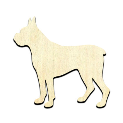 Boxer Dog Puppy Cut Out Unfinished Wood Shape Craft Supply