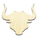 Bull Head Cut Out Unfinished Wood Shape Craft Supply