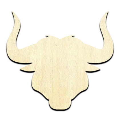 Bull Head Cut Out Unfinished Wood Shape Craft Supply