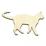 Cat Walking Cut Out Unfinished Wood Shape Craft Supply