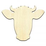 Dairy Cow Head Cut Out Unfinished Wood Shape Craft Supply