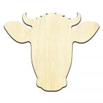 Dairy Cow Head Cut Out Unfinished Wood Shape Craft Supply