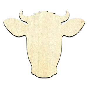 Dairy Cow Head Cut Out Unfinished Wood Shape Craft Supply