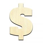 Dollar Sign Cut Out Unfinished Wood Shape Craft Supply