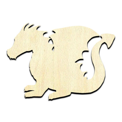 Dragon Sitting Cut Out Unfinished Wood Shape Craft Supply