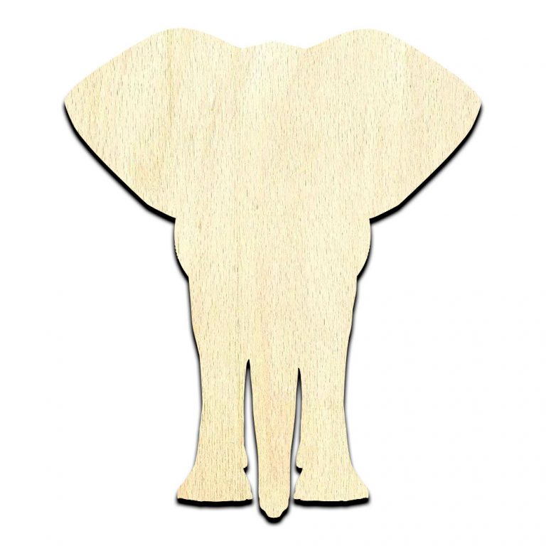Elephant Cut Out Unfinished Wood Shape Craft Supply