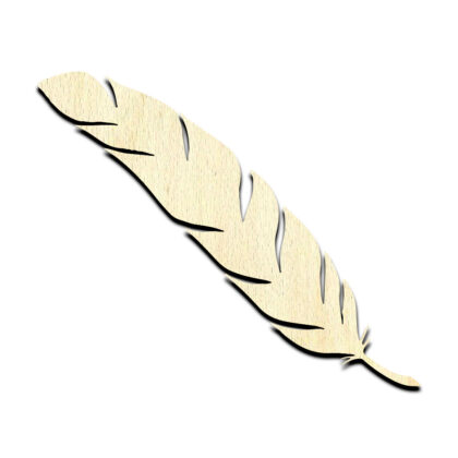 Feather Cut Out Unfinished Wood Shape Craft Supply