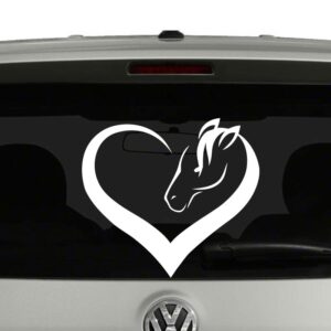 Heart Shape Horse Head Horse Lovers Vinyl Decal Sticker