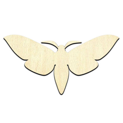 Moth Laser Cut Out Unfinished Wood Shape Craft Supply