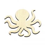 Octopus Cut Out Unfinished Wood Shape Craft Supply