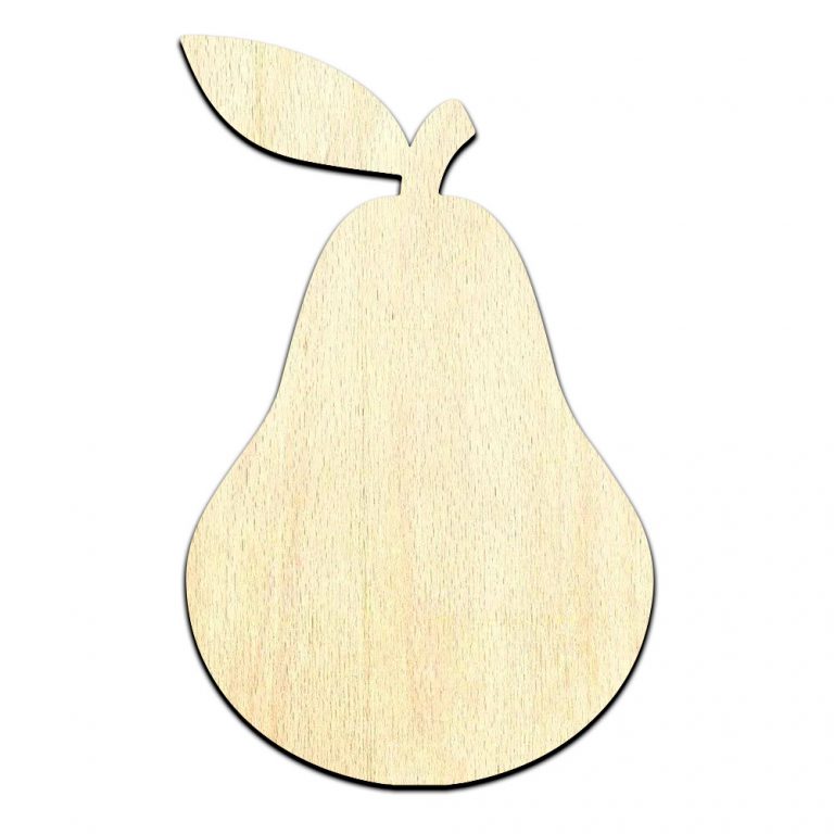 Pear Fruit Cut Out Unfinished Wood Shape Craft Supply