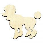 Poodle 1 Dog Puppy Cut Out Unfinished Wood Shape Craft Supply