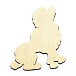 Poodle 2 Dog Puppy Cut Out Unfinished Wood Shape Craft Supply