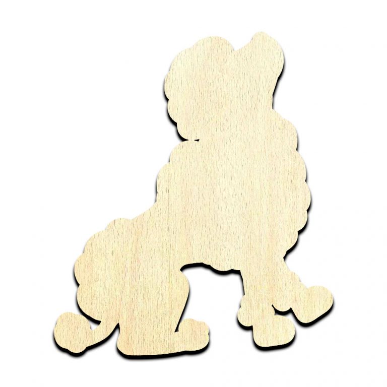 Poodle 2 Dog Puppy Cut Out Unfinished Wood Shape Craft Supply