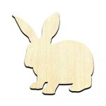 Bunny Rabbit Hare Cut Out Unfinished Wood Shape Craft Supply