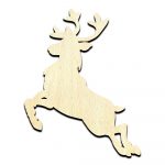 Reindeer Flying 2 Cut Out Unfinished Wood Shape Craft Supply