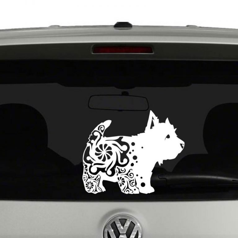 West Highland Terrier Dog Puppy Mandala Vinyl Decal Sticker