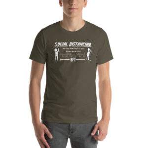Social Distancing. Keep Three Wiener Lengths of Space Short-Sleeve Unisex T-Shirt - Image 5