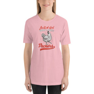 Just A Girl Who Loves Peckers Chicken Lovers Short-Sleeve Unisex T-Shirt - Image 9