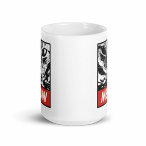 MEOW Cat Lovers Parody White glossy mug - Image 6