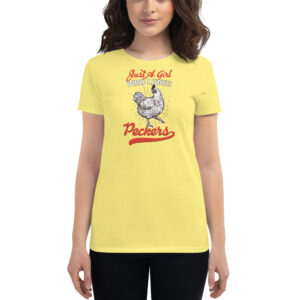 Just A Girl Who Loves Peckers Chicken Lovers Women's short sleeve t-shirt - Image 14
