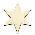 6 Point Star Laser Cut Out Unfinished Wood Shape Craft Supply