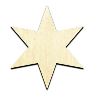 6 Point Star Laser Cut Out Unfinished Wood Shape Craft Supply